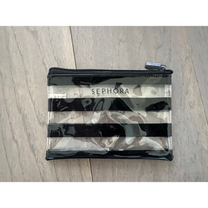 Sephora Clear and Black Striped Cosmetic Bag One Size